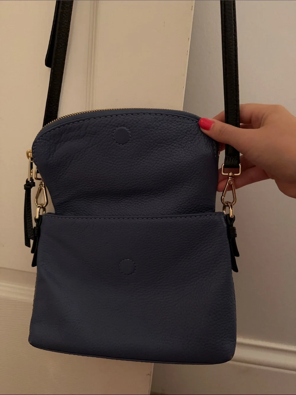 kate spade Two-Tone Beige and Navy Leather Crossbody